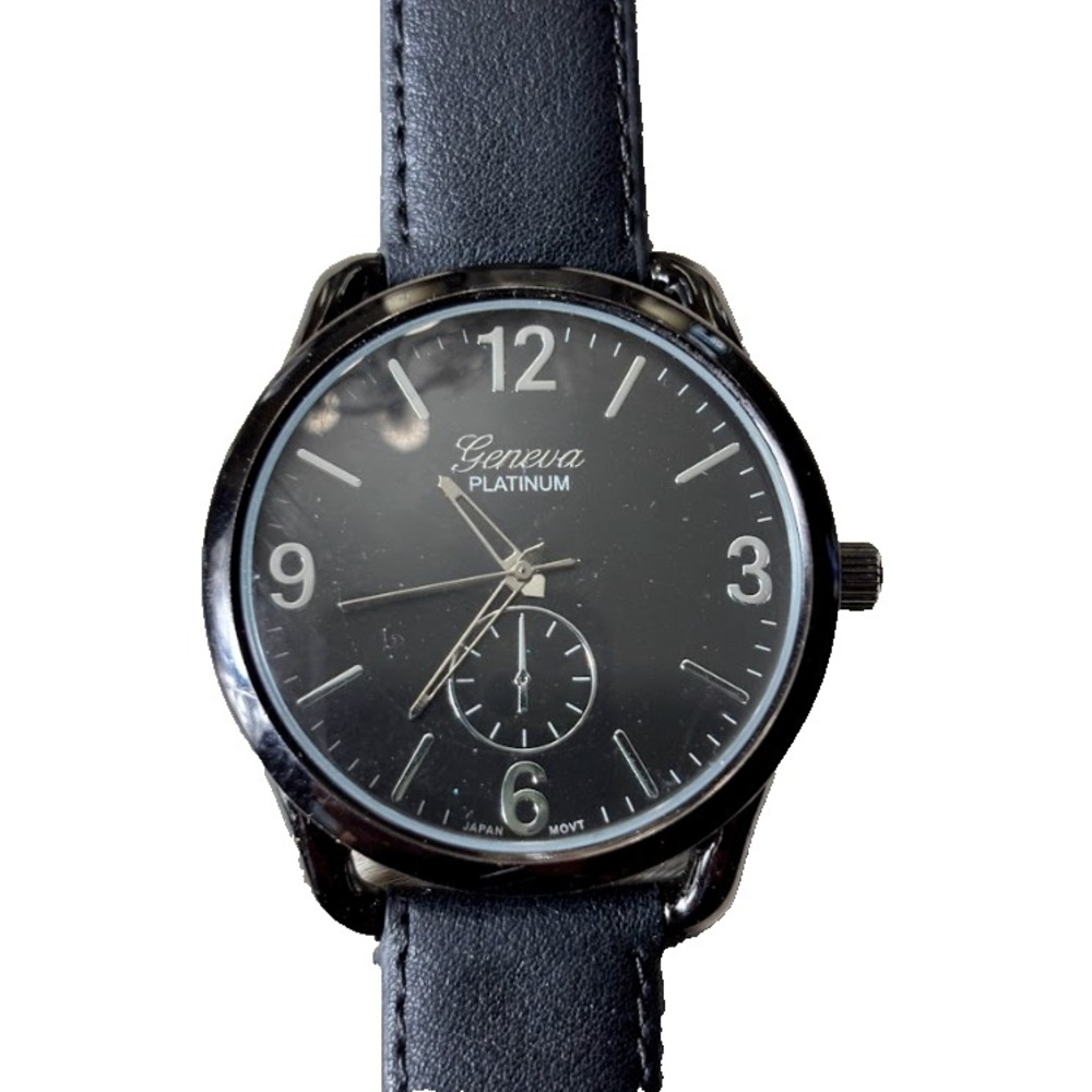Geneva Platinum 5984 Mens Watch Black Classic Quartz Needs Battery Dress‎